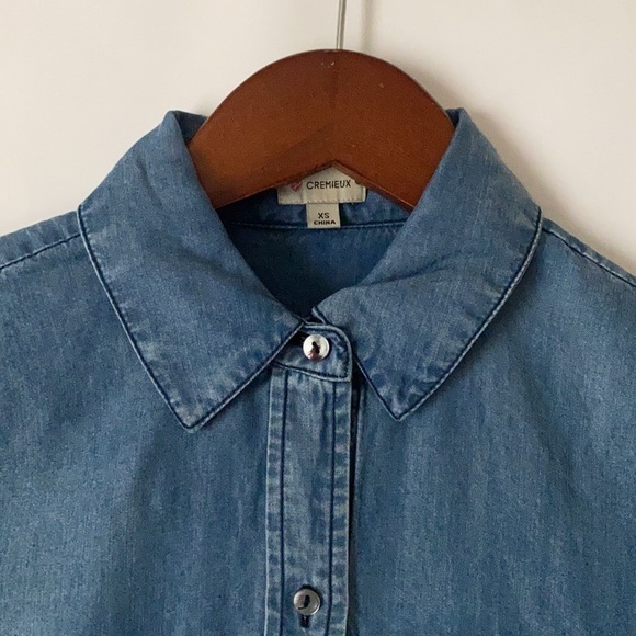 Cremieux Size XS Jade Chambray Women’s Long Sleeves Blouse Denim Jeans - Picture 11 of 15
